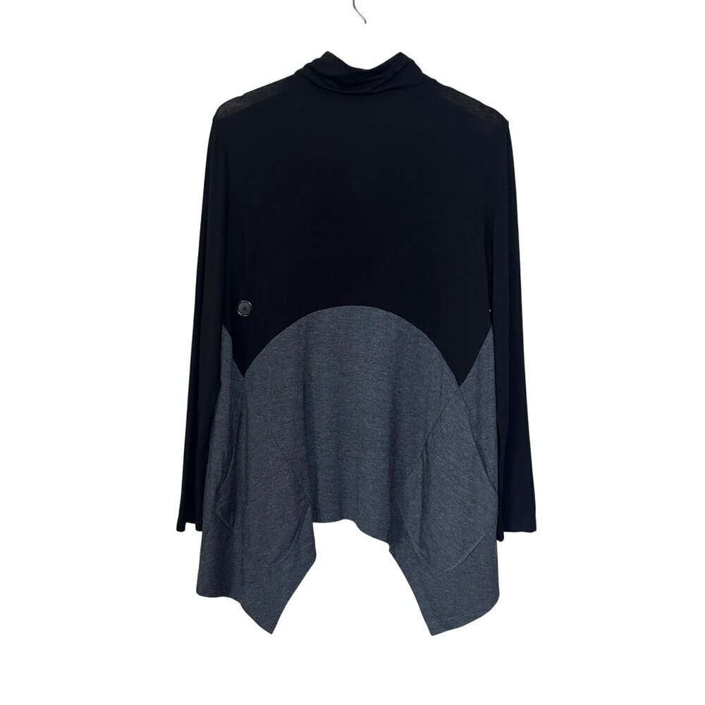 Alembika Dipped Hem Tunic Top Womens Size 8 Lagenlook Goth Art to Wear Shirt